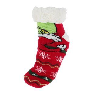 Textiel Trade Women's The Grinch Holiday Home and Slipper Socks (1 Pair)